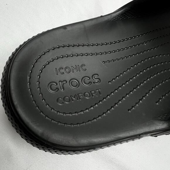 Crocs Iconic Comfort Classic Double Strap Sandals Black Men's Size 12 Women's 10 - Picture 6 of 7